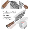 thumbnail image 3 of Forged Serbian Chefs Knife - Cleaver Butcher Outdoor Meat Cutting Knife - Razor Sharp High Carbon Steel for Camping and Kitchen, 3 of 6