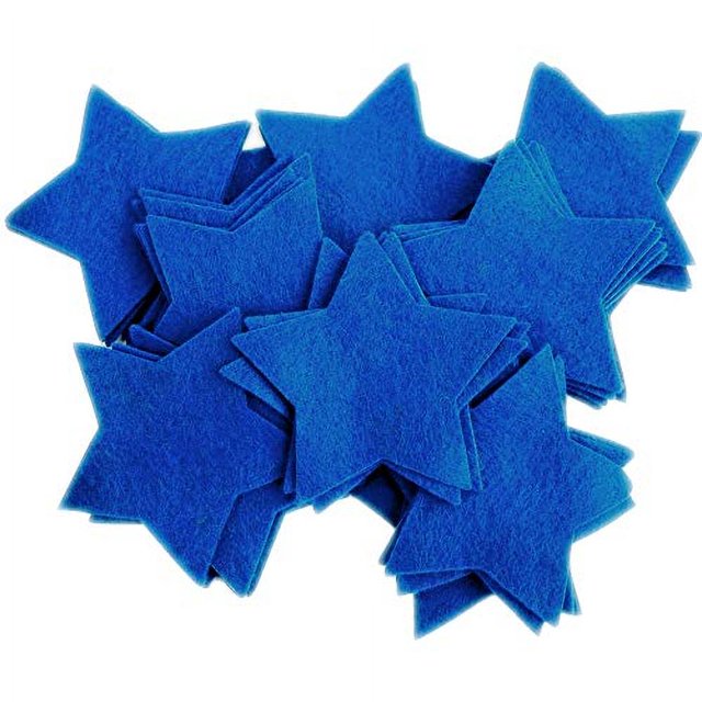 Playfully Ever After Estrellas de fieltro rígidas de 2 pulgadas, 60 piezas (azul)