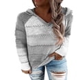 thumbnail image 1 of POINTERTECK Women‘s Hooded Sweater Rib Knitted Long Sleeve Loose Fitting Pullover with Hood, 1 of 6