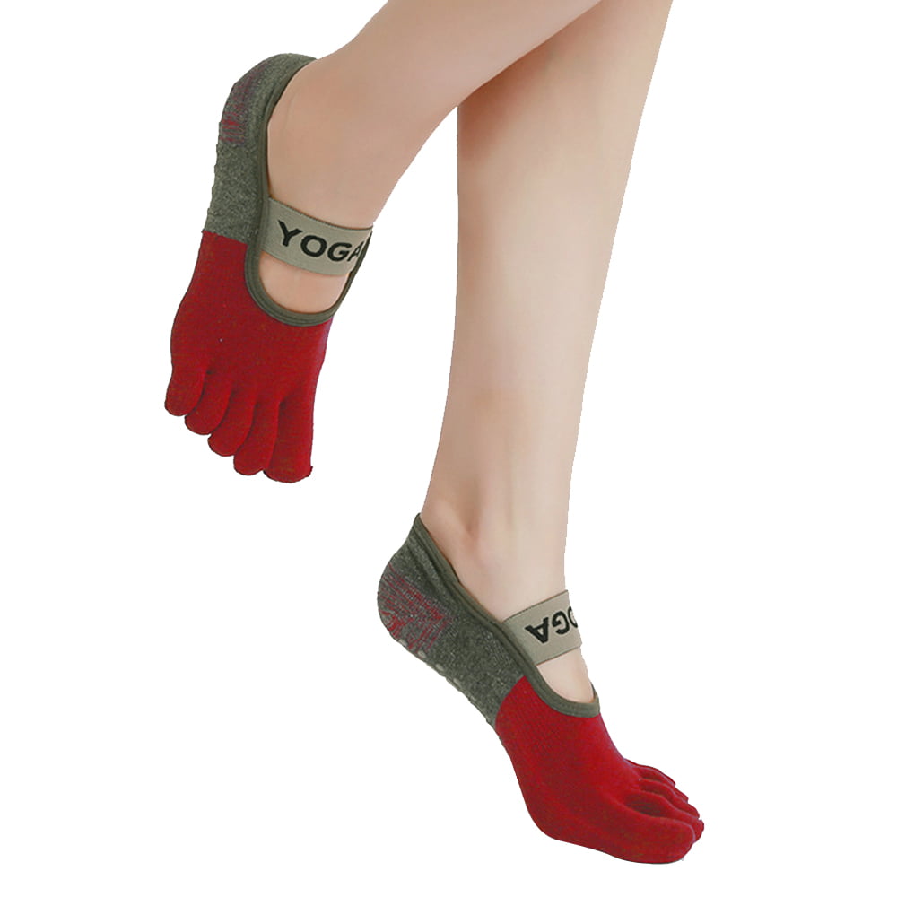 Toesox Womens Grip Pilates Barre Socks-Non Slip Ankle Full Toe for Yoga & Ballet 