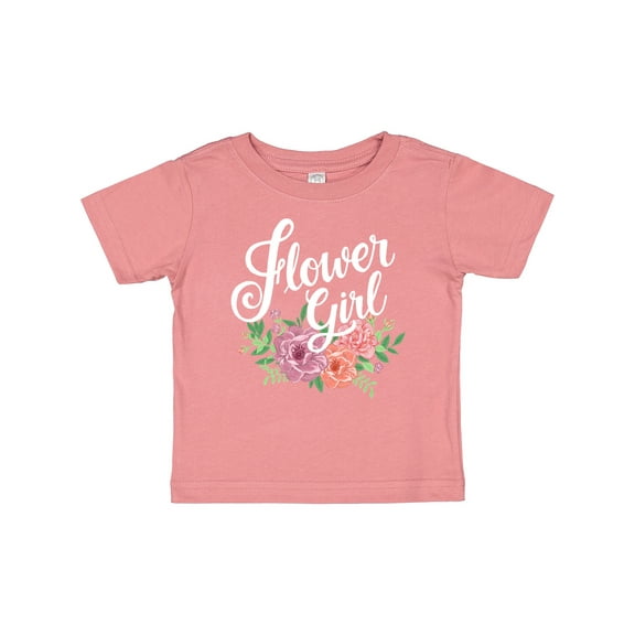 Inktastic Flower Girl Hand Lettering with Flowers Illustration Girls Baby T-Shirt