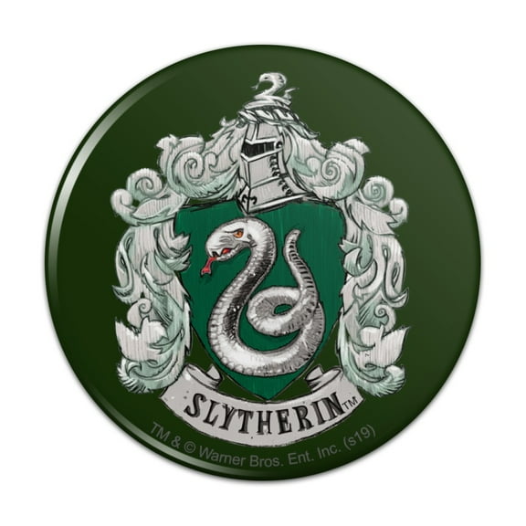 Harry Potter Slytherin Painted Crest Pinback Button Pin Badge