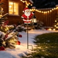 thumbnail image 7 of Solar Santa Claus Christmas Garden Stake, Metal Outdoor Yard Decor with Warm Lantern Light for Lawn Pathway Patio, Winter Holiday Gift 32.08in, 7 of 7