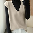 thumbnail image 2 of DHFJKG Womens Knitted Sweater Vests Layering Top Deep V Neck Solid Color Sleeveless Tunic Pullover Loose Fit Comfort Tops, 2 of 4
