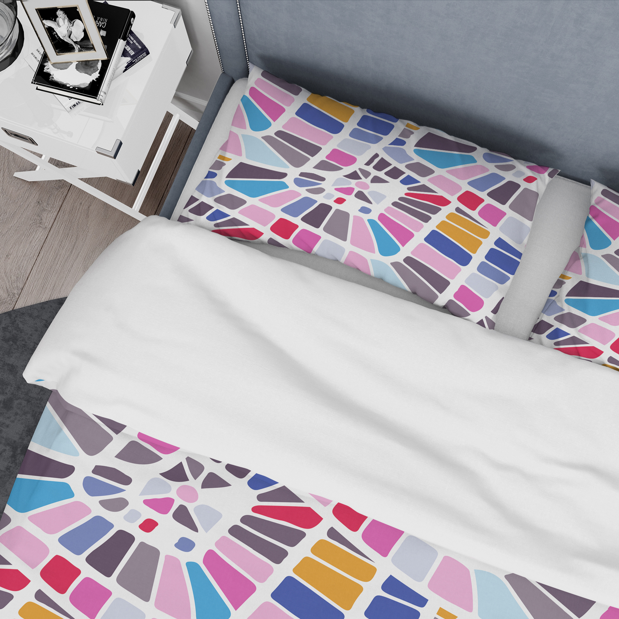 Designart 'Abstract Retro Geometric Pattern I' Mid-Century Modern Duvet Cover Set