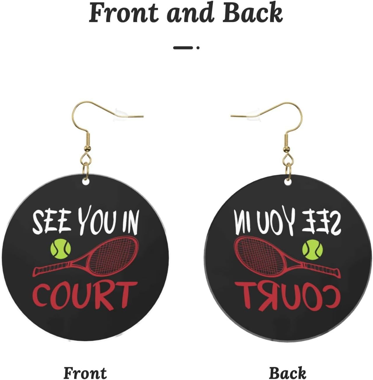 See You In Quality Court Refined Round Acrylic Earrings Lightweight Versatile For All Occasions[m350]
