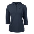 thumbnail image 2 of Women's Cutter & Buck  Navy Houston Texans Helmet Logo DryTec Virtue Eco Pique Recycled 3/4-Sleeve Half-Zip Pullover, 2 of 3