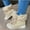 Off-white, variant on KAQ Winter Women's Snow Boots Short Barrel,Plus Size, Fleece Lined Thickened Boots for Cold Weather