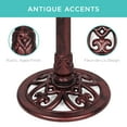 thumbnail image 6 of Best Choice Products Outdoor Rustic Pedestal Bird Bath Accent for Garden, Yard w/ Fleur-de-Lis Accents - Cherry Red, 6 of 9