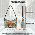 thumbnail image 7 of Kuiaobaty Highland Cow Print Shoulder Purse for Women Mandala Flower Print Leather Underarm Sling Bag with Zipper Closure Roomy Sturdy Hobo Purse Tote for Travel, 7 of 7