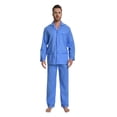 thumbnail image 1 of Apparonia Conjunto de Pijamas para Hombre de Algodón con Cuello con Muesca Pijamas para Hombre de Manga Larga Ropa de Dormir para Hombre con Bolsillos y Frente Fly Estampados Azul Claro XL, 1 of 7