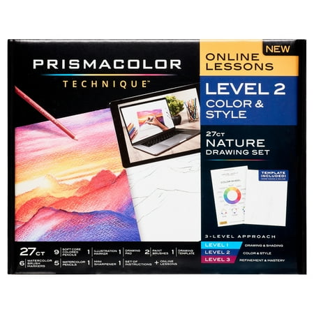 UPC: 0070735008909 | Prismacolor Technique Drawing Set  Level 2 Color & Style  27-Piece Nature Drawing Set