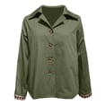 thumbnail image 3 of Unir Casual Turn-Down Collar Short Jacket for Women, Button Front, Relaxed Fit Everyday Polyester Outerwear with Pockets, 1 Piece, S-XXL, Plus Size Friendly, 3 of 6
