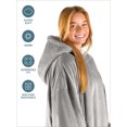 thumbnail image 3 of Plush Sherpa Wearable Blanket - Fluffy & Soft - Lightweight - Adult, Light Gray, 3 of 7