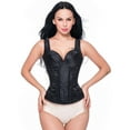 thumbnail image 5 of VASLANDA Women's Gothic Jacquard Shoulder Straps Tank Overbust Corset Bustiers, 5 of 6