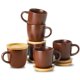 thumbnail image 1 of Set de 6 Tazas de Espresso HASENSE 120 ml Porcelana Marrón, 1 of 7
