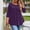 Purple, variant on Women's Plus Size Casual 3/4 Sleeve T-Shirt Loose Fit Round Neck Top
