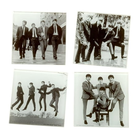

The Beatles Collectible 2014 50th Anniversary Fab Four Glass Coasters Set of 4