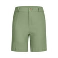 thumbnail image 5 of Mwjwdo Girls Bermuda Shorts Trendy 2025 Casual Summer High Waisted Chino Shorts Solid Straight Leg Hiking Vacation Outfits Army Green 14-15 Years, 5 of 9