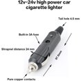 thumbnail image 2 of (2 pieces) Cigarette Lighter Male Adapter, 12V Cigarette Lighter Male Socket, Cigarette Lighter Male Plug Socket, 10A 12V/24V Adapter with LED Lights Male Socket with Fuse, 2 of 5