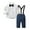 Navy Blue, variant on Godderr 3PCS Kids Baby Boys Clothes Outfits Toddler Dress Shirt Bowknot Tops+ Suspender Pants Gentlemans Outfit Sets （6 Month -12 Years）