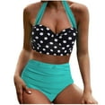 thumbnail image 4 of asdoklhq Plus Size Swimsuit for Women,Polka Dots Swimwear Has a Chest Pad No Steel Support Beachwear, 4 of 9