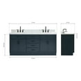 thumbnail image 3 of Ariel Hepburn 73 In. Double Rectangle Sink Vanity With 1.5 In. Carrara White Countertop In Midnight Blue, 3 of 9