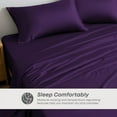 thumbnail image 5 of 100% Bamboo King Sheet Set - Ultra Soft, Breathable & Cooling, Ideal for Hot Sleepers, 16" Deep Pocket, Hotel Luxury Bedding (Purple), 5 of 8