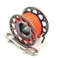 thumbnail image 1 of Keep Diving Aluminium Spool Reel Polyester Rope Hanging Rotatable Reels Freediving Underwater Accessories with Double End Hook Gold 30m, 1 of 8