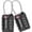 Black, variant on Maspost 2-Pack TSA Approved Luggage Locks, 4-Digit Resettable Combination, Zinc Alloy Body, Silver