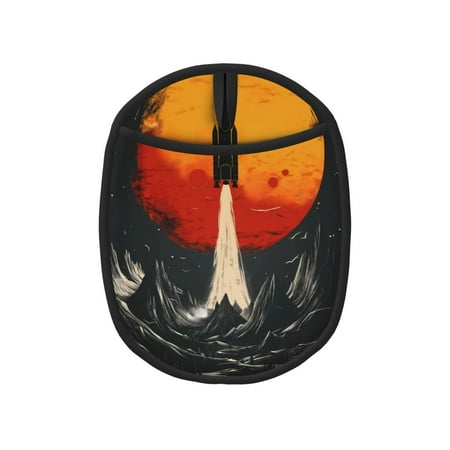 

Pofeuu Retro Space Rocket Launch Print Silicone Pot Mat Mitten With Hanging Loop Heat Resistant Oven Mitts Non-Slip Bbq Baking Smoking Potholders