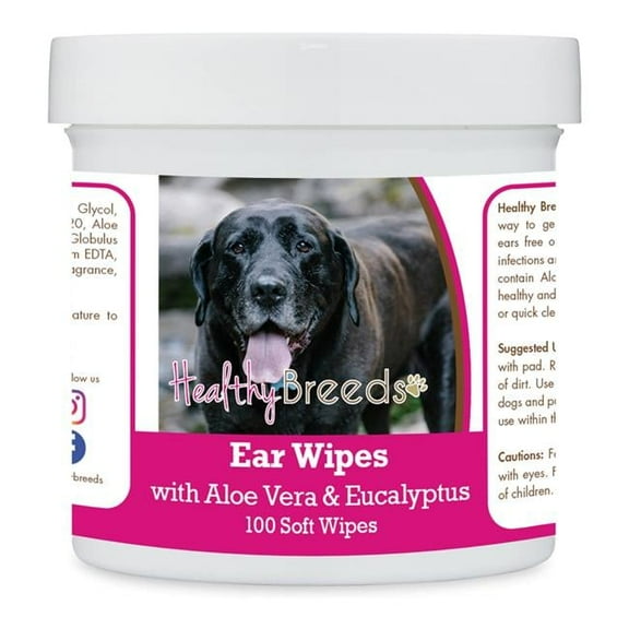 Healthy Breeds 192959824131 Mastador Ear Cleaning Wipes with Aloe & Eucalyptus for Dogs - 100 Count