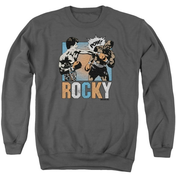 Rocky Rocky Pow Adult Crewneck Sweatshirt Charcoal
