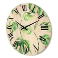 thumbnail image 3 of Designart 'Ancient Floral Tropical Leaves II' Tropical Wood Wall Clock, 3 of 5