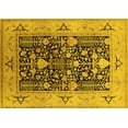 thumbnail image 1 of Ahgly Company Machine Washable Indoor Rectangle Oriental Yellow Industrial Area Rugs, 4' x 6', 1 of 4