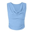 thumbnail image 6 of EazyTech Women's Sleeveless Cowl Neck Top – Solid Color with Front Ruched Detail for Summer, 6 of 6
