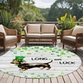 thumbnail image 4 of Large Round Rug 8Ft Washable Non-Slip, St. Patrick's Day Circle Area Rugs for Living Room Bedroom, Spring Lucky Dogs Grasses Gray Wood Indoor Floor Mats Carpet Runner for Home Decor, 4 of 8