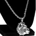 thumbnail image 2 of Bling Cartel Bulldog Head Rope Chain Necklace, Silver Tone Base Metal, 24", 2 of 5