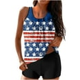 thumbnail image 2 of CALAFEBILA Swimsuits Womens Tankini 2 Piece Modest Independence Day Summer Beach 4th of July American Flag Graphic Bathing Suits, 2 of 6