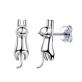 thumbnail image 1 of Pendientes de plata Silvora Aretes de gato hipoalergénicos para mujer, 1 of 8
