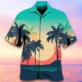 thumbnail image 2 of Camisas hawaianas para hombre, estampado tribal de árbol de coco en 3D, ropa para hombre, ropa deportiva holgada de gran tamaño, camisa de manga corta de diseñador callejero, 2 of 4