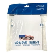 USDISC Paper Sleeves 100g No Window, Flap, White, Pack Of 600