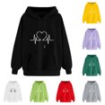 thumbnail image 3 of Oalirro Women Valentine's Day HoodieGreen Graphic Love Heart Print Sweatshirt for WomenLong Sleeve PulloverXL, 3 of 4