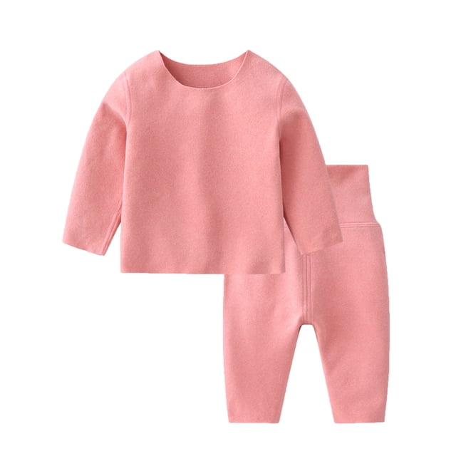 FAIWAD Ensemble Thermique pour Bébé Garçon Fille Manches Longues Col Rond et Pantalon Taille Haute Extensible