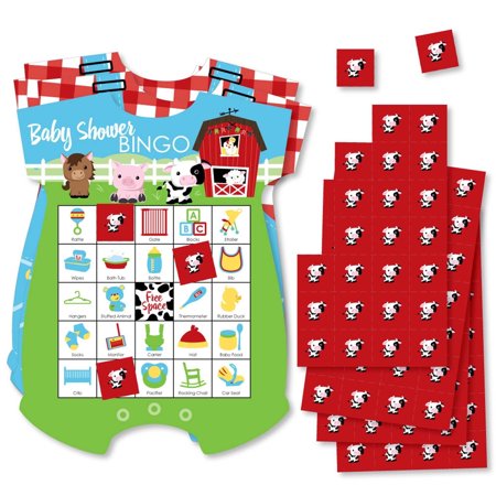 Big Dot of Happiness Farm Animals - Picture Bingo Cards and Markers - Barnyard Baby Shower Shaped Bingo Game - Set of 18 price history on PriceWatchPro