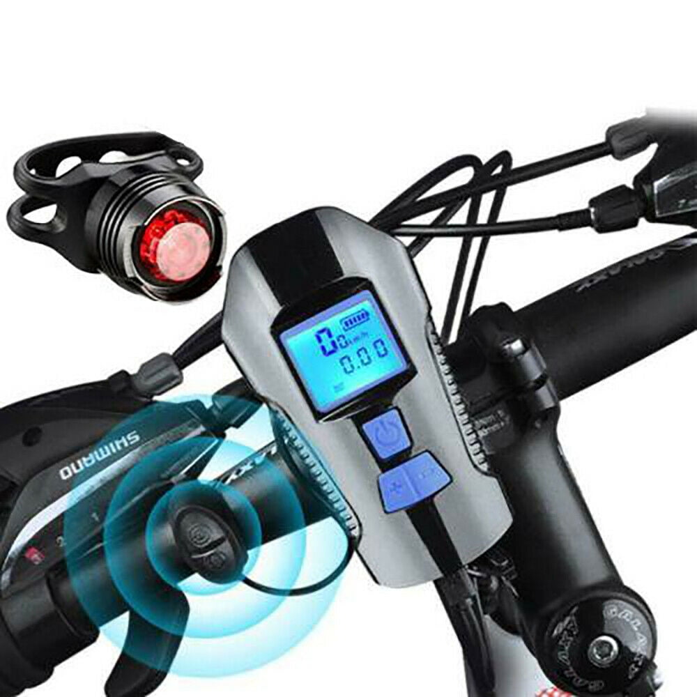 Details about   LED Bike Light Speedometer USB Rechargeable Bike Computer Odometer W/ Bell Horn 