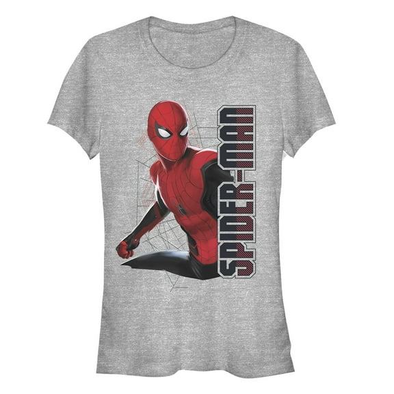 Junior's Marvel Spider-Man: Far From Home Web Coordinates  Graphic Tee Athletic Heather Small