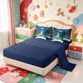thumbnail image 3 of Manfei Winter Holiday 7-Piece Twin Bedding,Cute Christmas Ball Bedding Comforter Set,Navy Blue Reversible, 3 of 7