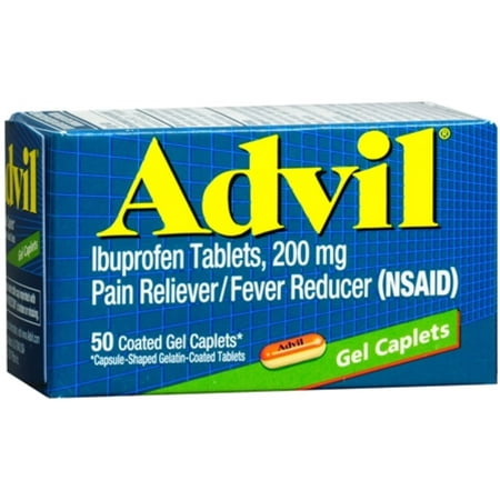 Advil Gel Caplets 50 Caplets (Pack of 4)