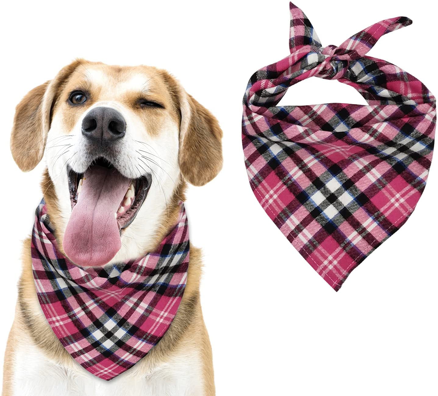 Dog Scarf Pet Accessories for Dogs Tartan Plaid Dog Bandana and Puppies Large Medium Small Cats 